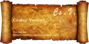 Csaby Vencel névjegykártya