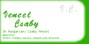 vencel csaby business card
